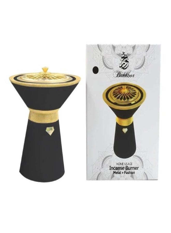 عام مبخرة كهربائية بتصميم فريد، مبخرة عربية قابلة للشحن عبر USB، باللون الأسود - Image 2